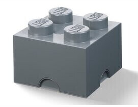 LEGO Brique de rangement 4 tenons gris foncé