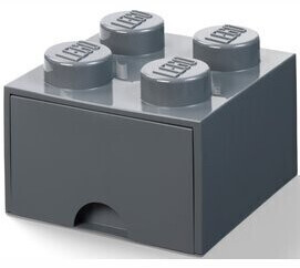LEGO Storage Brick Drawer 4 Studs dark grey