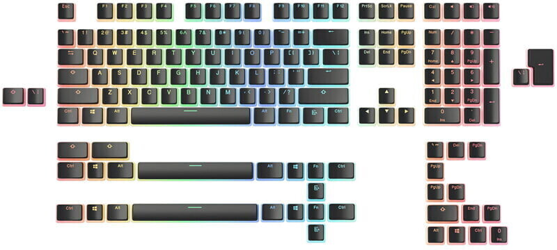 Glorious Gaming Aura Keycaps V2 Black (US)