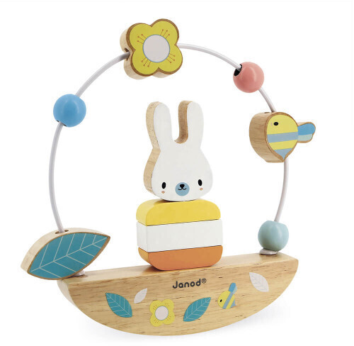 Photos - Educational Toy Janod Pure bead maze and rocking rabbit 
