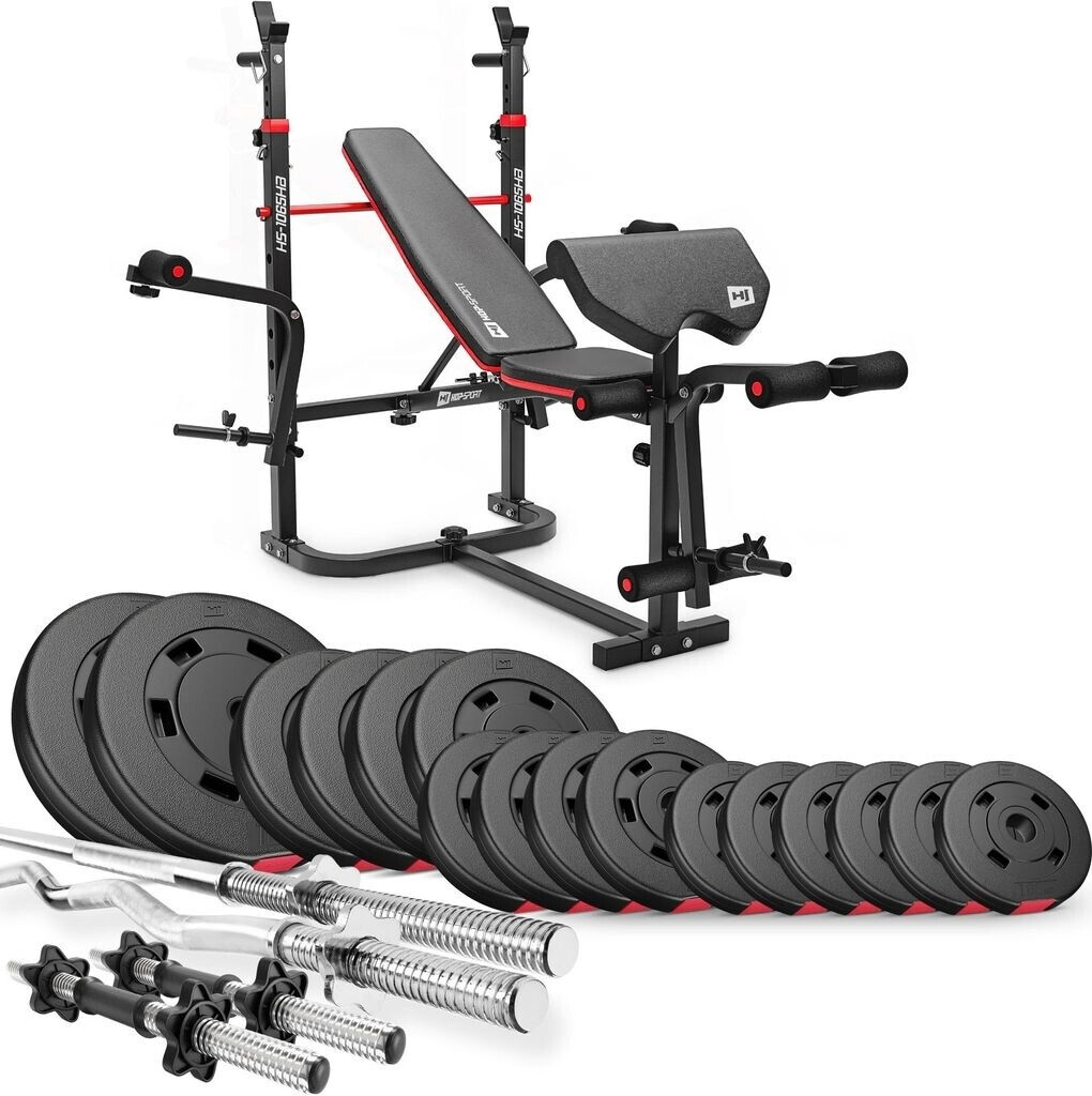 Hop-Sport Weight Bench HS-1065 with 75kg Weights