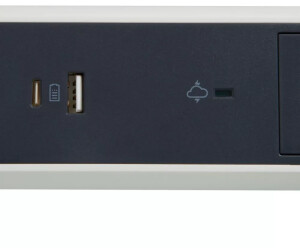 Rallonge multiprises avec chargeur USB - Avec interrupteur - 4 prises -  Parafoudre - Vertical - Blanc/Gris