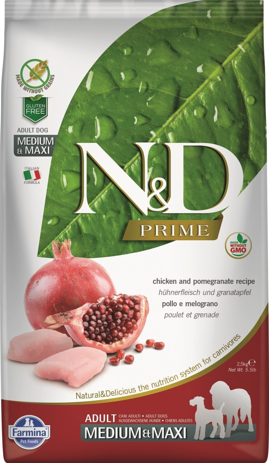 Farmina N&D Prime Adult Medium/Maxi poulet/grenade (2,5 kg)