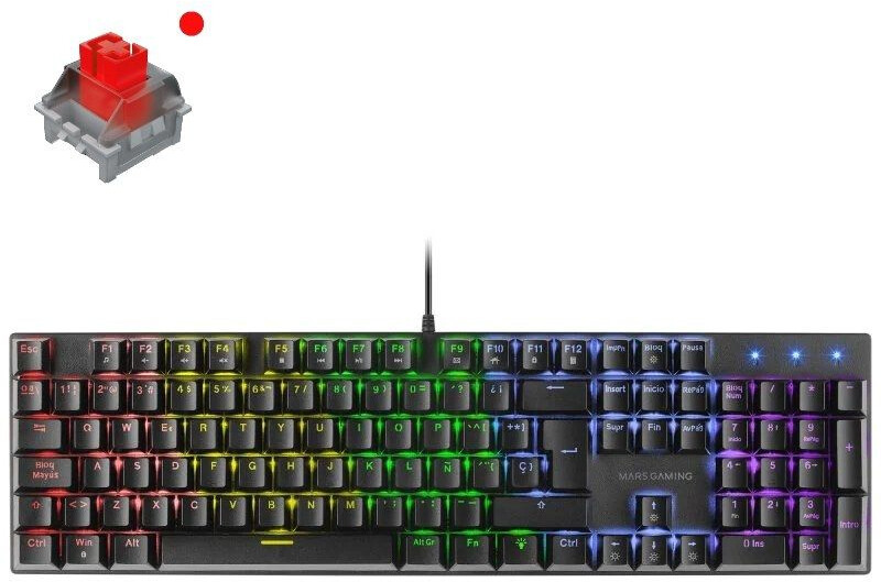 Clavier Gamer mécanique (Red Switch) Mars Gaming MK422 RGB (Blanc