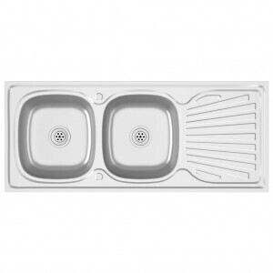 vidaXL Double kitchen sink silver stainless steel 120 x 50 x 15,5 cm (147238)