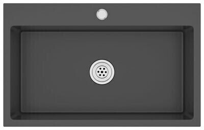 vidaXL Kitchen sink stainless steel 70 x 44 x 20 cm black (51515)