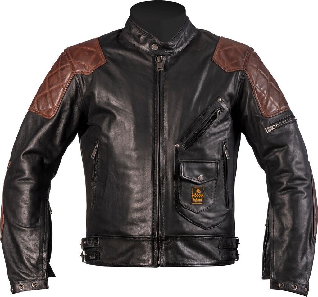Blouson Moto Textile Chuck Tex Men MOTOBLOUZ - Polyester 600D, Protections CE Niveau 2, Doublure Thermique Amovible - Marron Foncé/camel