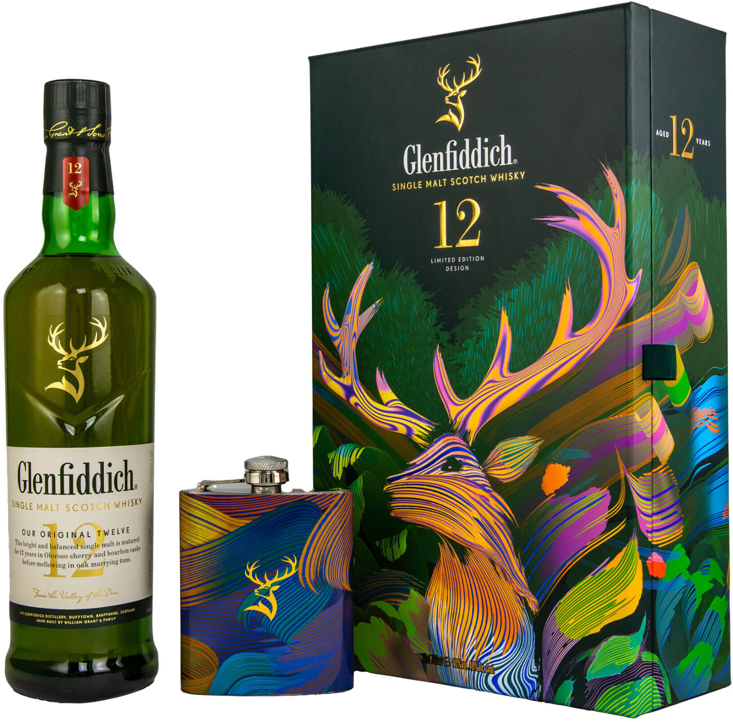 Glenfiddich 12 Jahre Geschenkset mit Hip Flask 0,7l 40% ab 33,99 € |  Preisvergleich bei