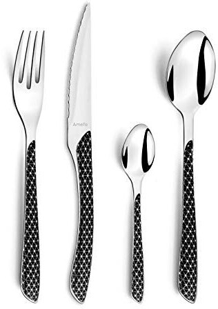 Amefa Ménagère Éclat Geo 24 pièces noir/blanc