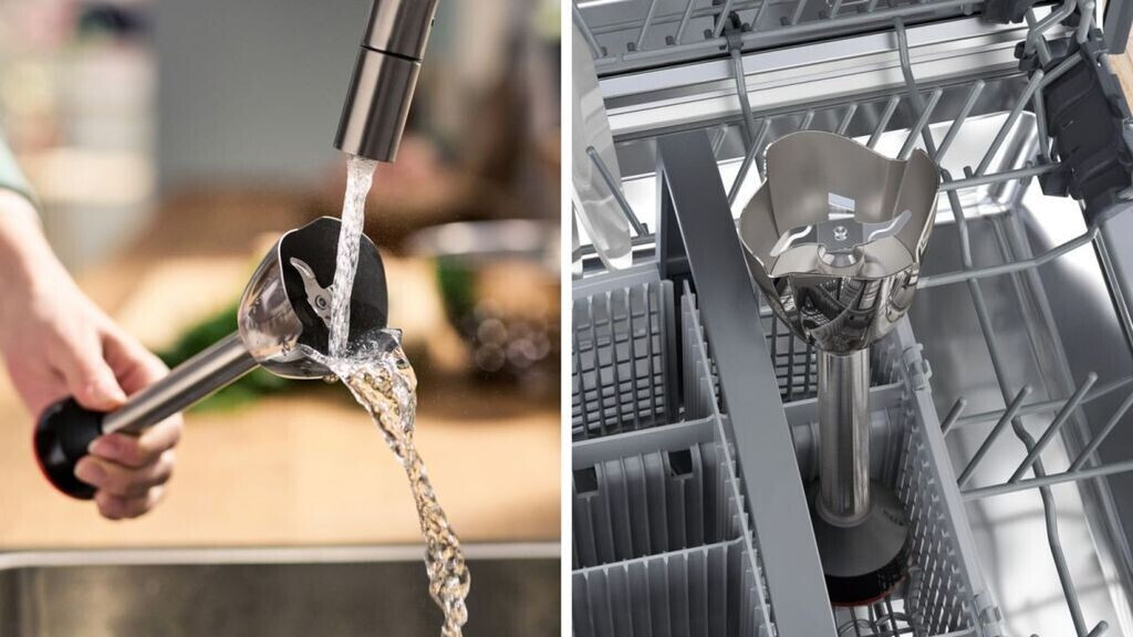 Bosch Frullatore a immersione ErgoMaster Serie 6, 1200 W, in acciaio inox,  con taglierina a cubo, tritatutto, acciaio inox/nero : : Casa e  cucina