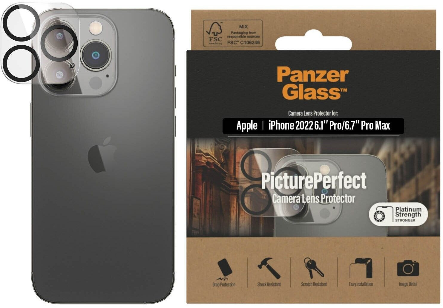 Hat Prince Kameraschutz Aluminium+Panzerglas iPhone 14 Pro/14 Pro Max  Schwarz