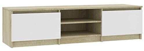 vidaXL TV Cabinet Engineered Wood 140 x 40 x 35,5 cm white/Sonoma oak (800653)