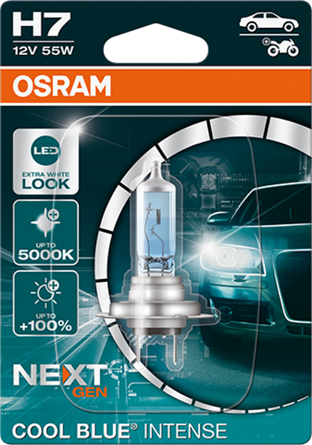 Ampoule halogène OSRAM 64210CBN-HCB COOL BLUE® INTENSE H7 55 W 1