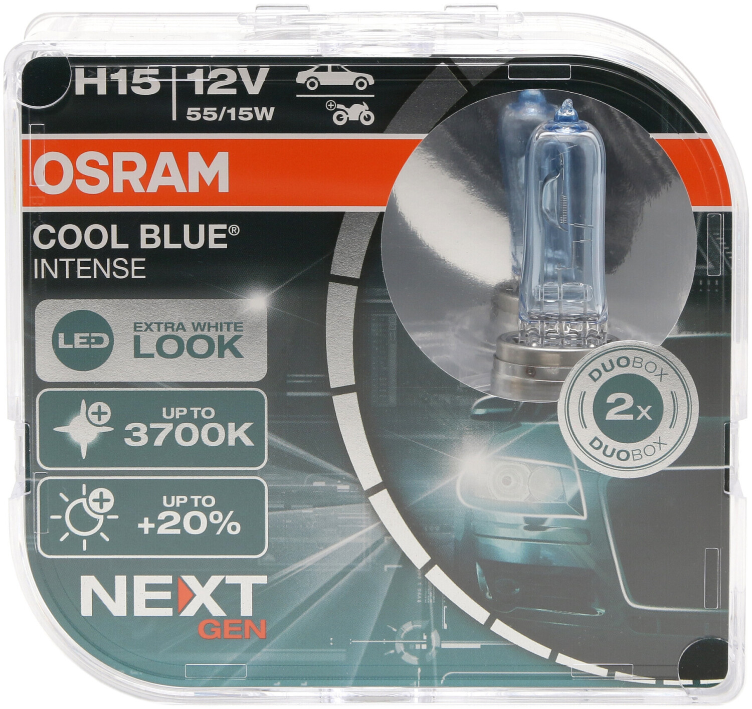 OSRAM COOL BLUE Intense® Xenon LED Optik H1 Sockel 55W DuoBox (2 Stück)