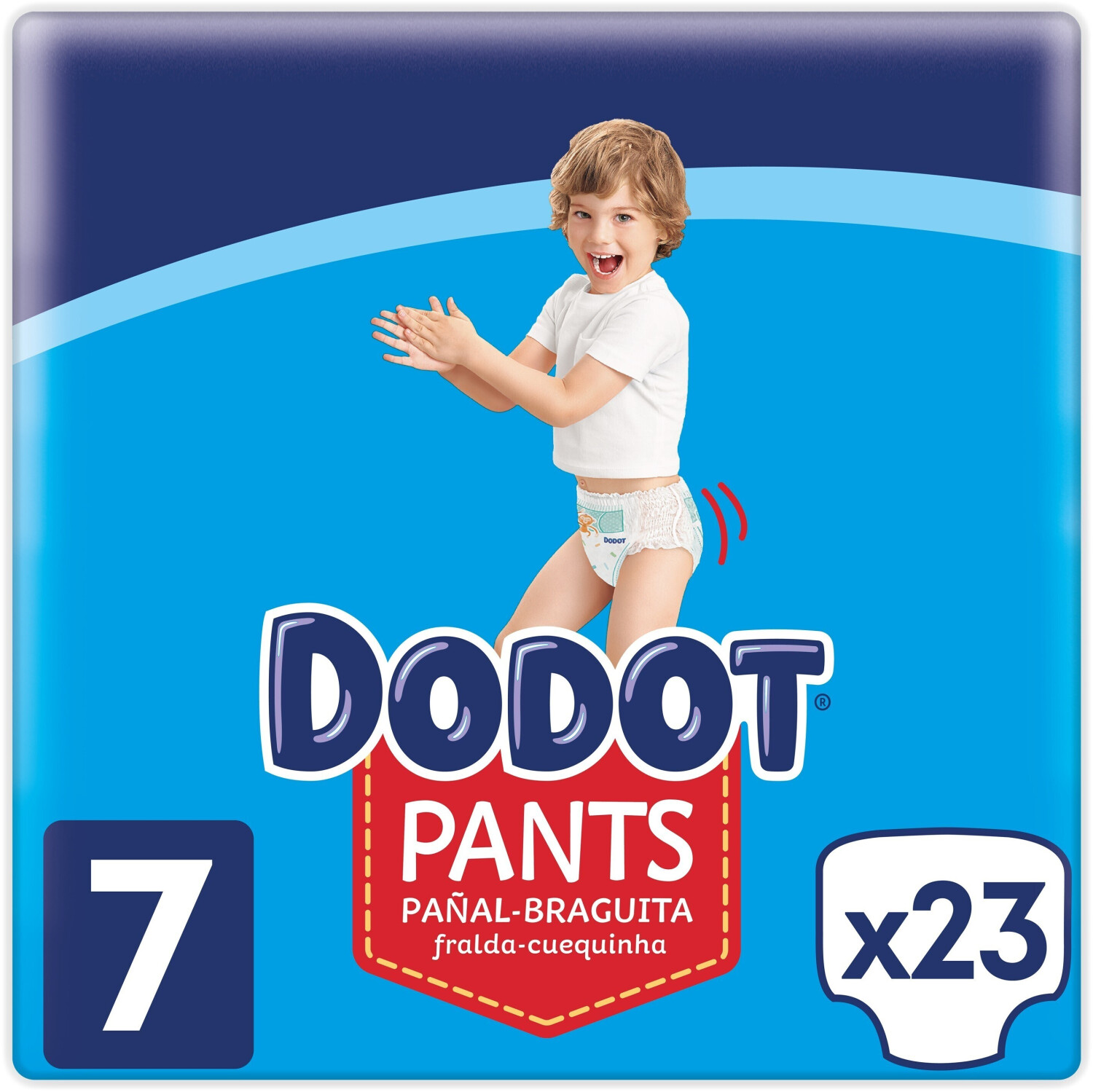 PAQUETE DODOT PANTS PAÑAL-BRAGUITA T/7 (+17 KG) 23 UDS.