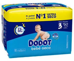 Pañal bebé seco jumbopack talla 7 DODOT, pack 52 unidades