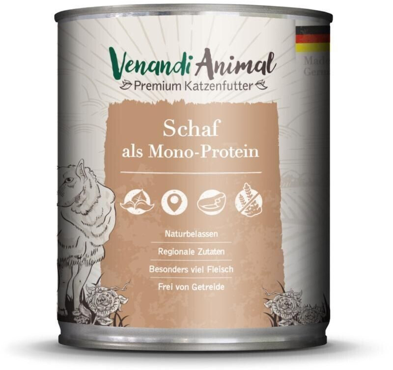 Venandi Animal Cat sheep single protein wet food 800g