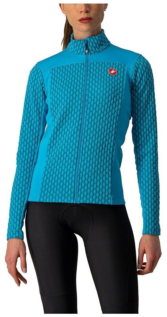 Castelli Sfida 2 cycling jersey ladies long sleeve teal blue / sky blue