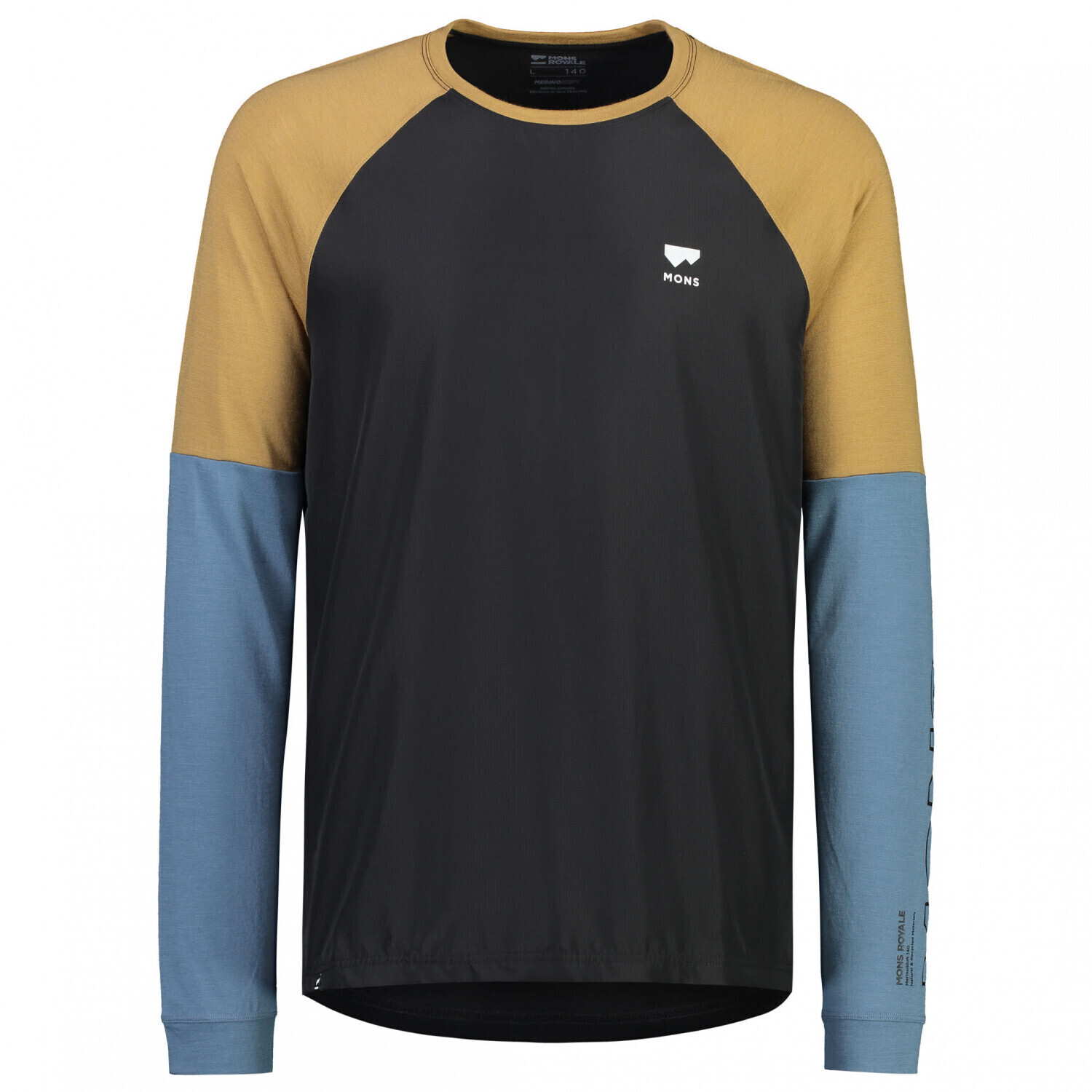 Mons Royale Tarn Merino Shift Wind Jersey Men Blue Slate / Black