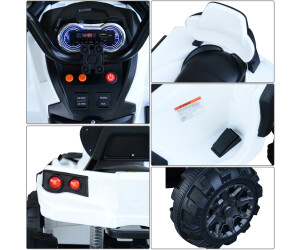 Homcom - Voiture 4x4 quad buggy électrique enfant 3 à 6 ans effets lumineux  musique V. max. 3 Km/h batterie rechargeable lecteur MP3 multifonction  rouge