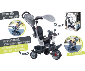 Smoby Tricycle Baby Driver Plus Gris - Vélo Évolutif 3 En 1 | Enfant Dès 10 Mois