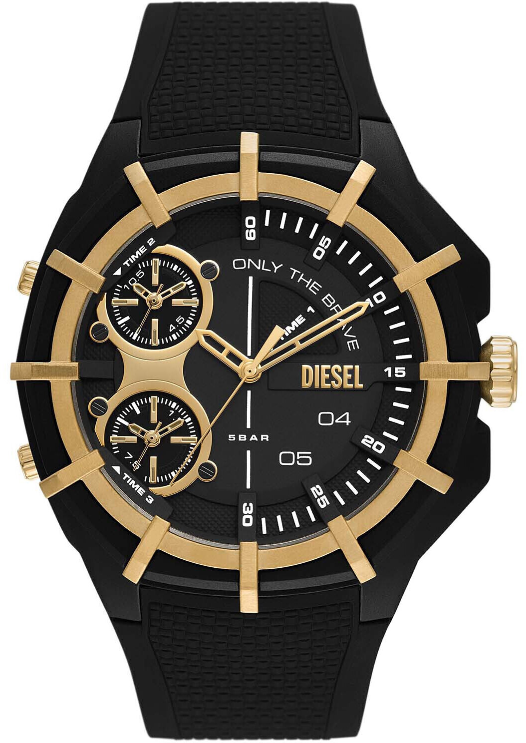 Diesel Framed Three-Hand Silicone Watch