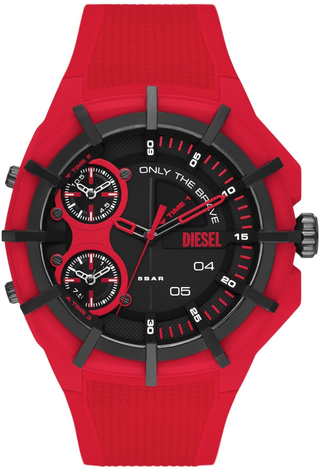 Diesel Framed Three-Hand Silicone Watch DZ1989