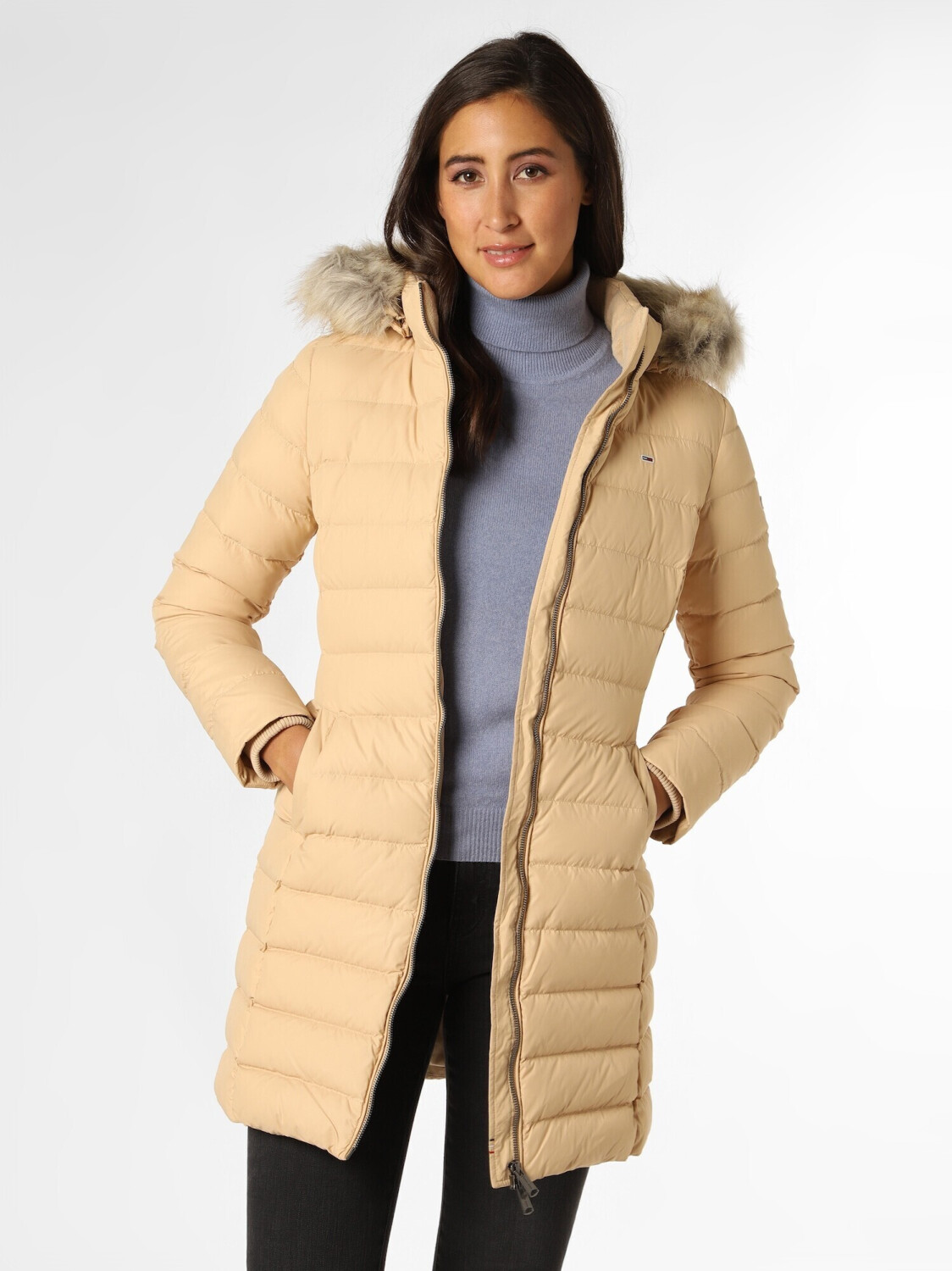 Tommy Hilfiger Essential Faux Fur Hooded Down Coat DW0DW09060 beige au meilleur prix sur idealo