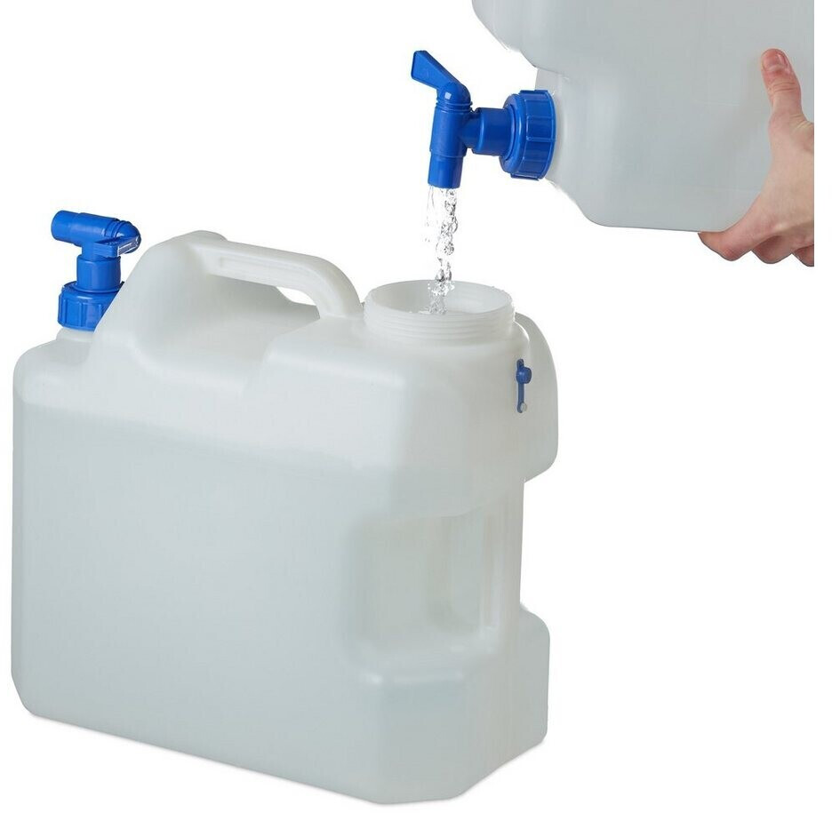 Relaxdays Wasserkanister oval faltbar, Kunststoff, mit Ablasshahn,  transparent, 5 Liter – Böttcher AG