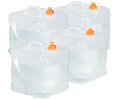 Relaxdays Wasserkanister 4er Set, 20 L, faltbar, Zapfhahn, Griffe, Camping  Kanister, BPA-freier Kunststoff, transparent