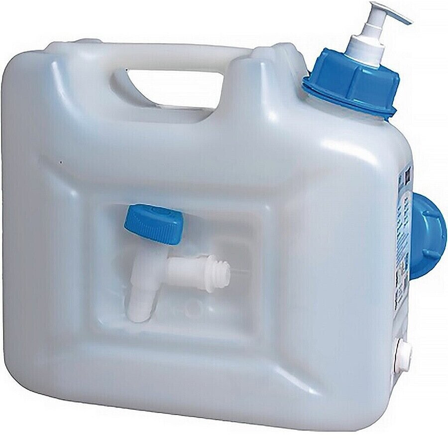 Hünersdorff Water canister 12l HDPE with drain tap + pump dispenser (816510)