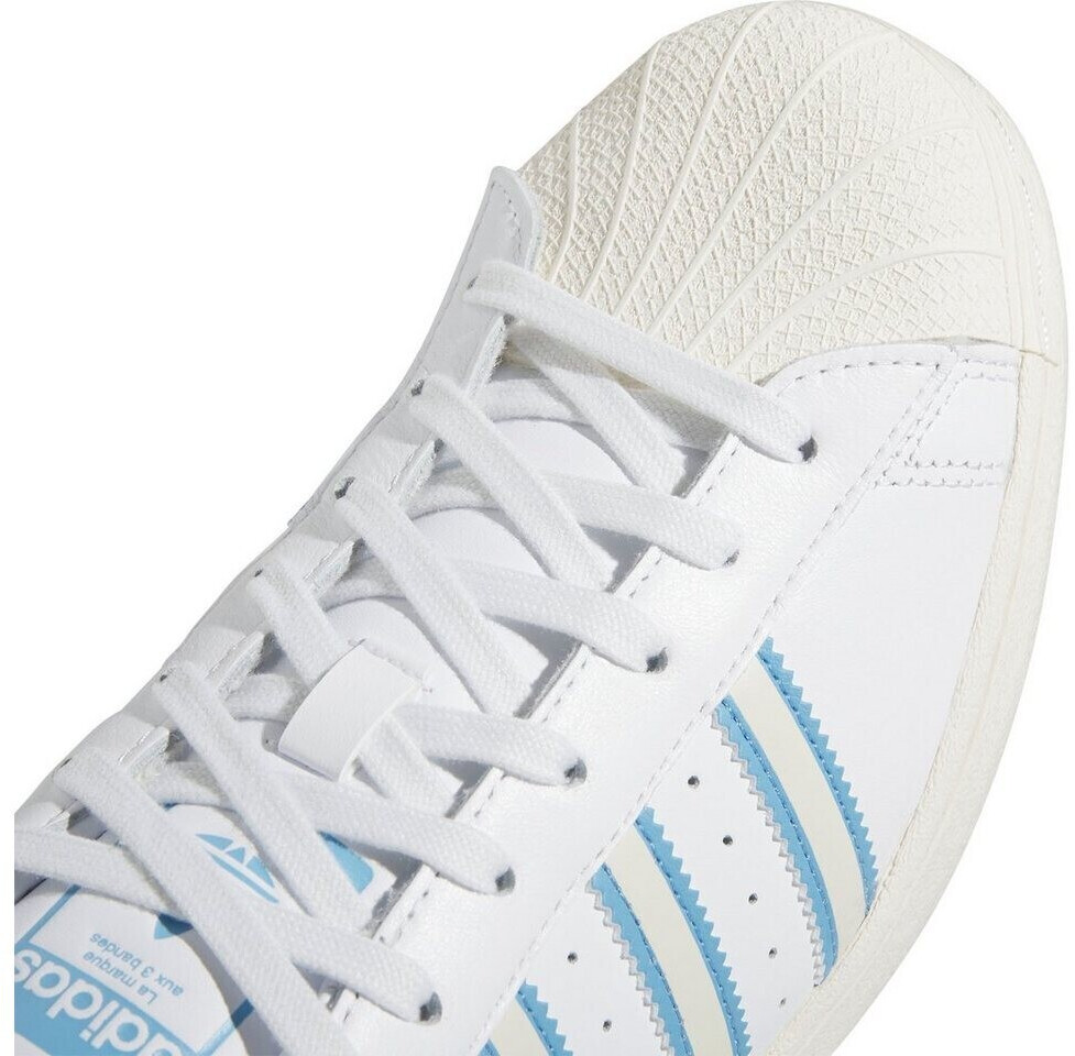 White and light blue superstars outlet