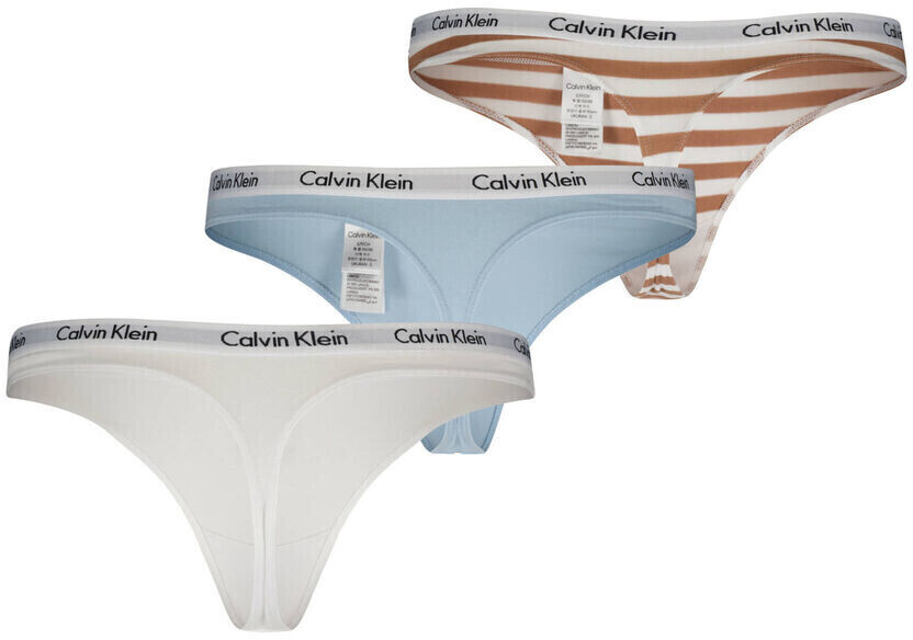 Buy Calvin Klein Thong multicolor (3 pcs) (000QD3587E-642) from £20.99  (Today) – Best Deals on