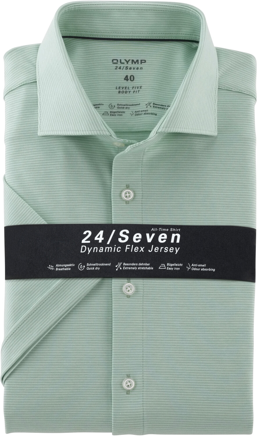 OLYMP Camicia Uomo Maniche Lunghe Five.24. Seve – Body Fit, Colletto Kent, Tinta Unita, 64% Cotone