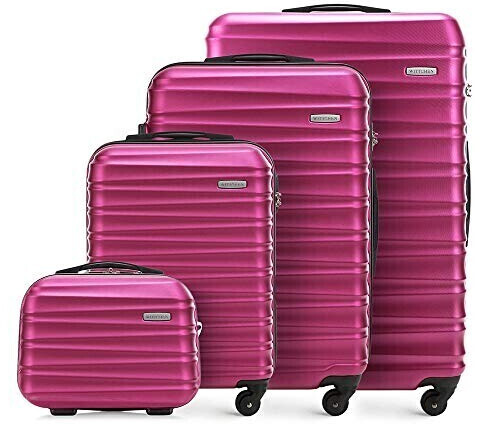 Wittchen 4 Wheel Trolley Set 54/67/77 cm & Beauty Case (56-3A-31K) pink
