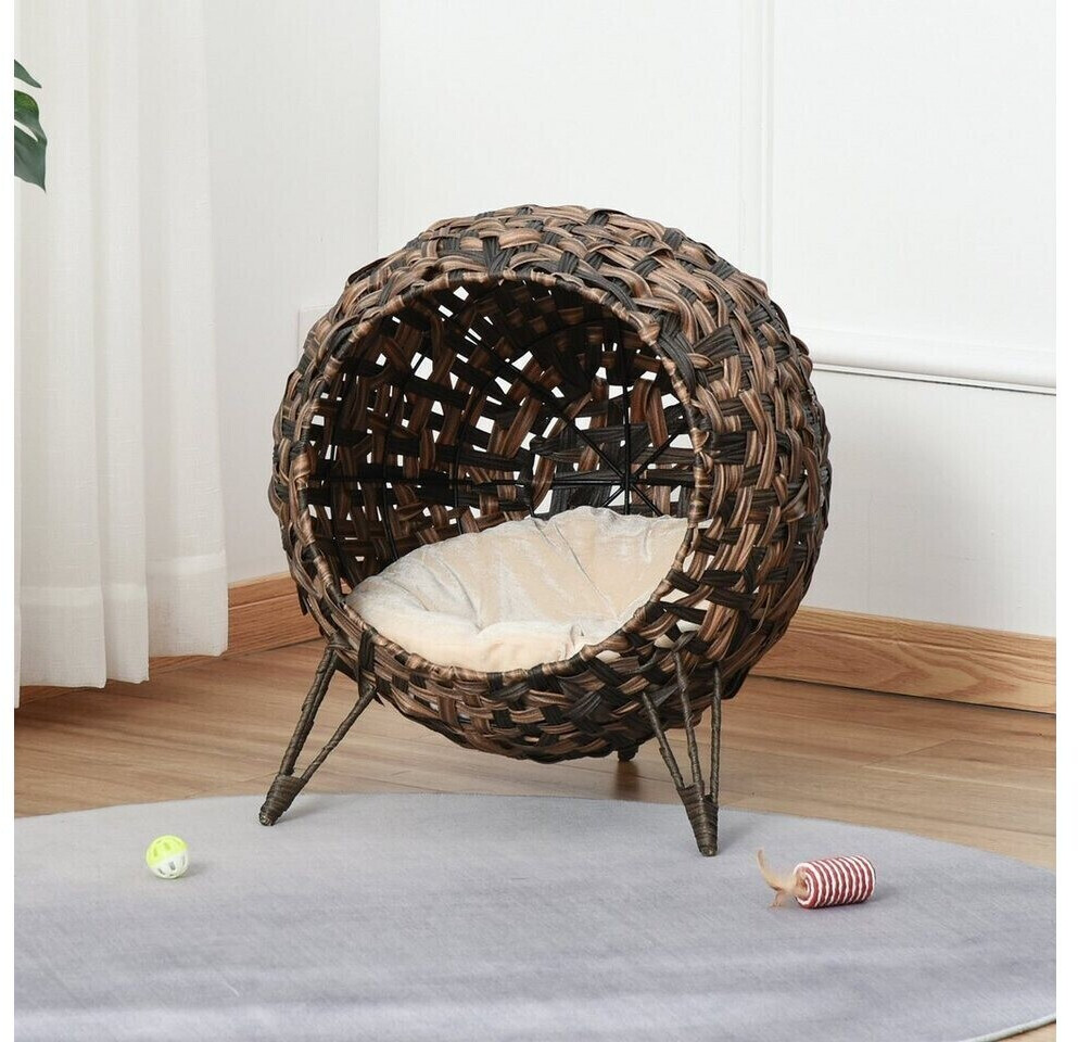 Pawhut Panier pour chat basket and feet brown