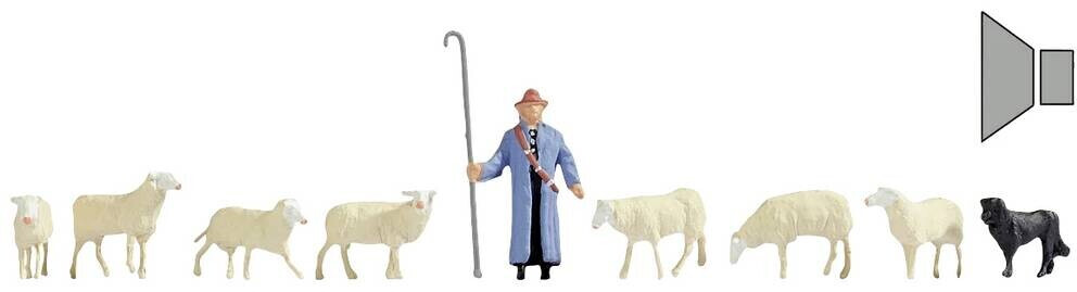 Noch Flock of sheep painted sound scene 1:87 (12854)