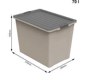 Rotho Compact Aufbewahrungsbox 70l mit Deckel und Rollen, Kunststoff (PP  recycelt) BPA-frei, grün/anthrazit, A3/70 Liter (57,0 x 39,5 x 43,5 cm) :  : Küche, Haushalt & Wohnen