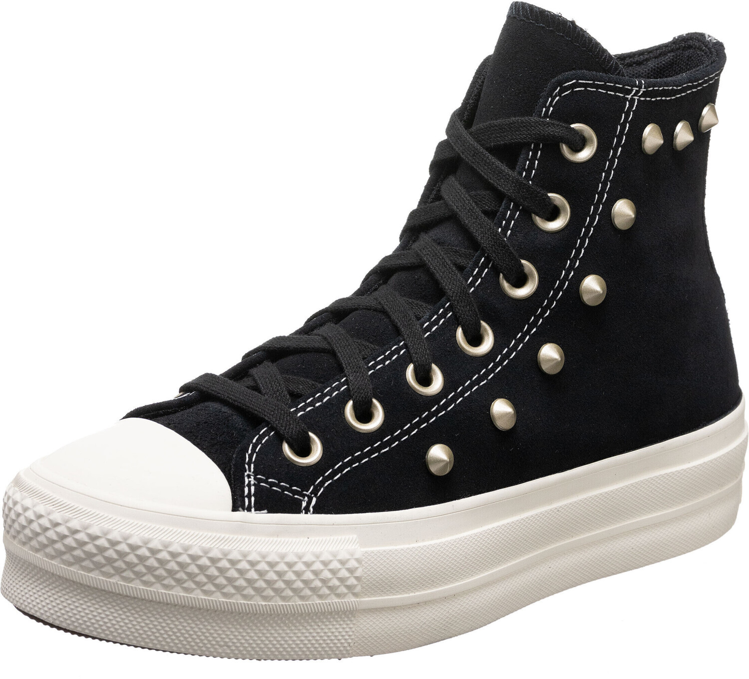 Converse Chuck Taylor All Star Lift Platform Suede Studs black/light gold/egret