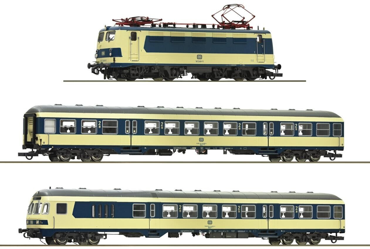 Roco H0 3-tlg. Zugset: Karlsruher Zug, DB, Ep. IV (61483) ab Roco H0 3-tlg. Zugset: Karlsruher Zug, DB, Ep. IV (61483) ab