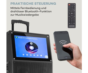 Auna KTV Micro Karaoke Complet avec 2 Micro sans Fil, Enceinte Karaoké  Portable pour Adutles et Enfants, Ecran Tactile 30,5 cm, Lecture Vidéo