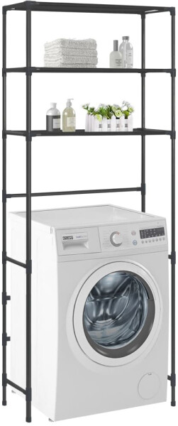 vidaXL Waschmaschinen-Regal 69×28×169cm (288330) schwarz