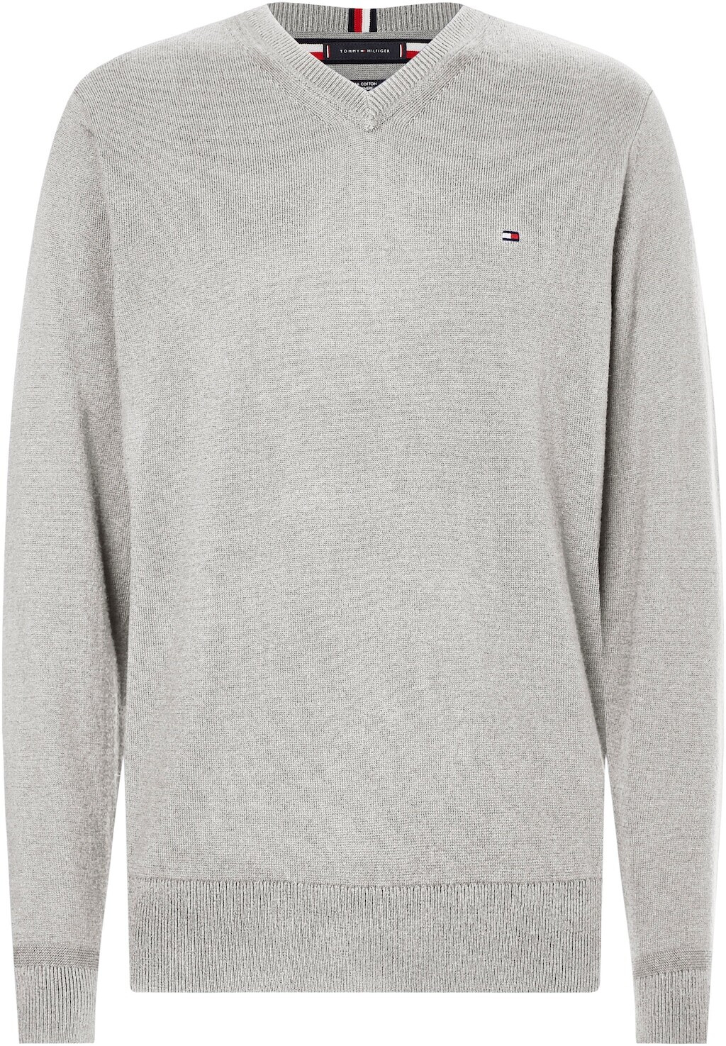 Tommy Hilfiger Cotton Cashmere V-Neck Jumper (MW0MW28047) light grey heather