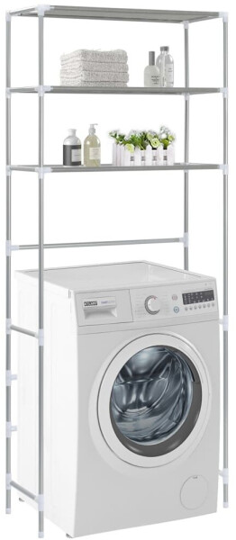 vidaXL Waschmaschinen-Regal 69×28×169cm (282465) silber