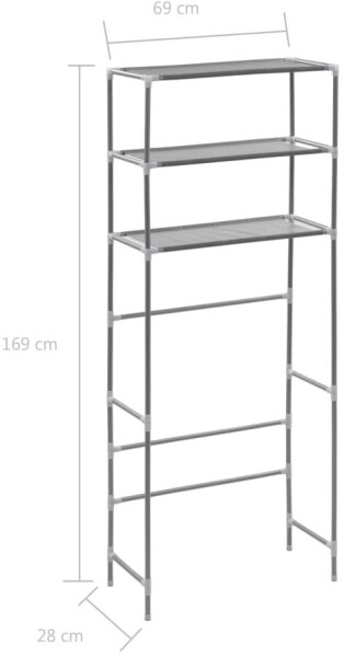 vidaXL Waschmaschinen-Regal 69×28×169cm (282465) silber, Bild 2