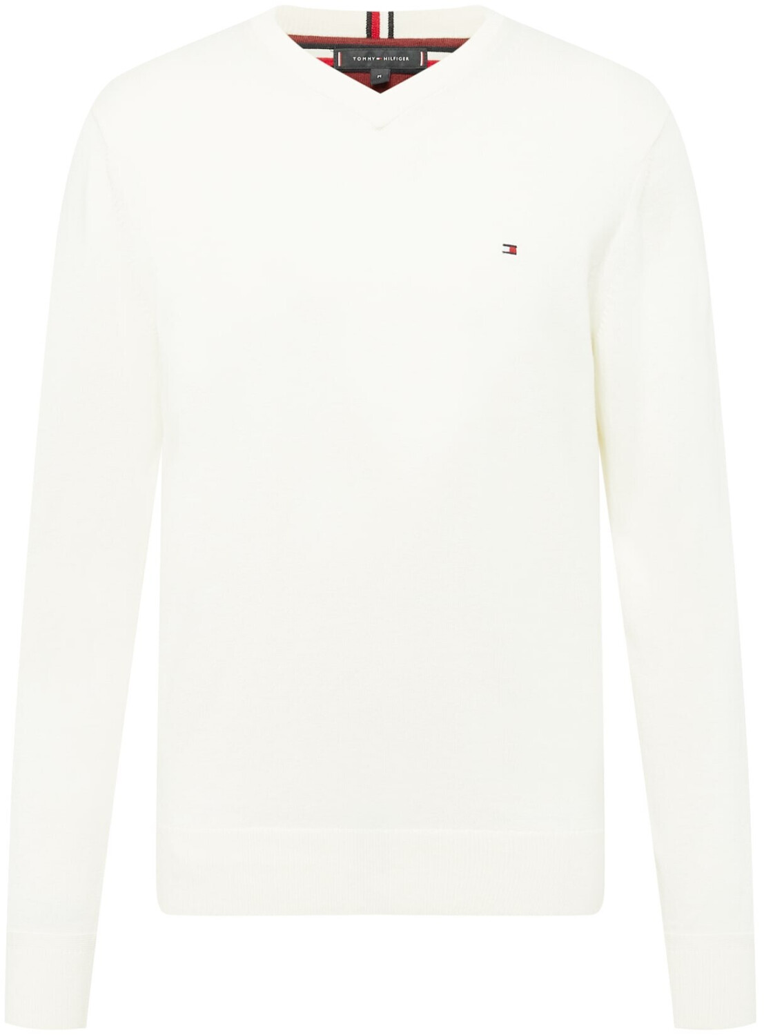 Tommy Hilfiger Cotton Cashmere V-Neck Jumper (MW0MW28047) white ab 119,90 €  | Preisvergleich bei | Rundhalspullover