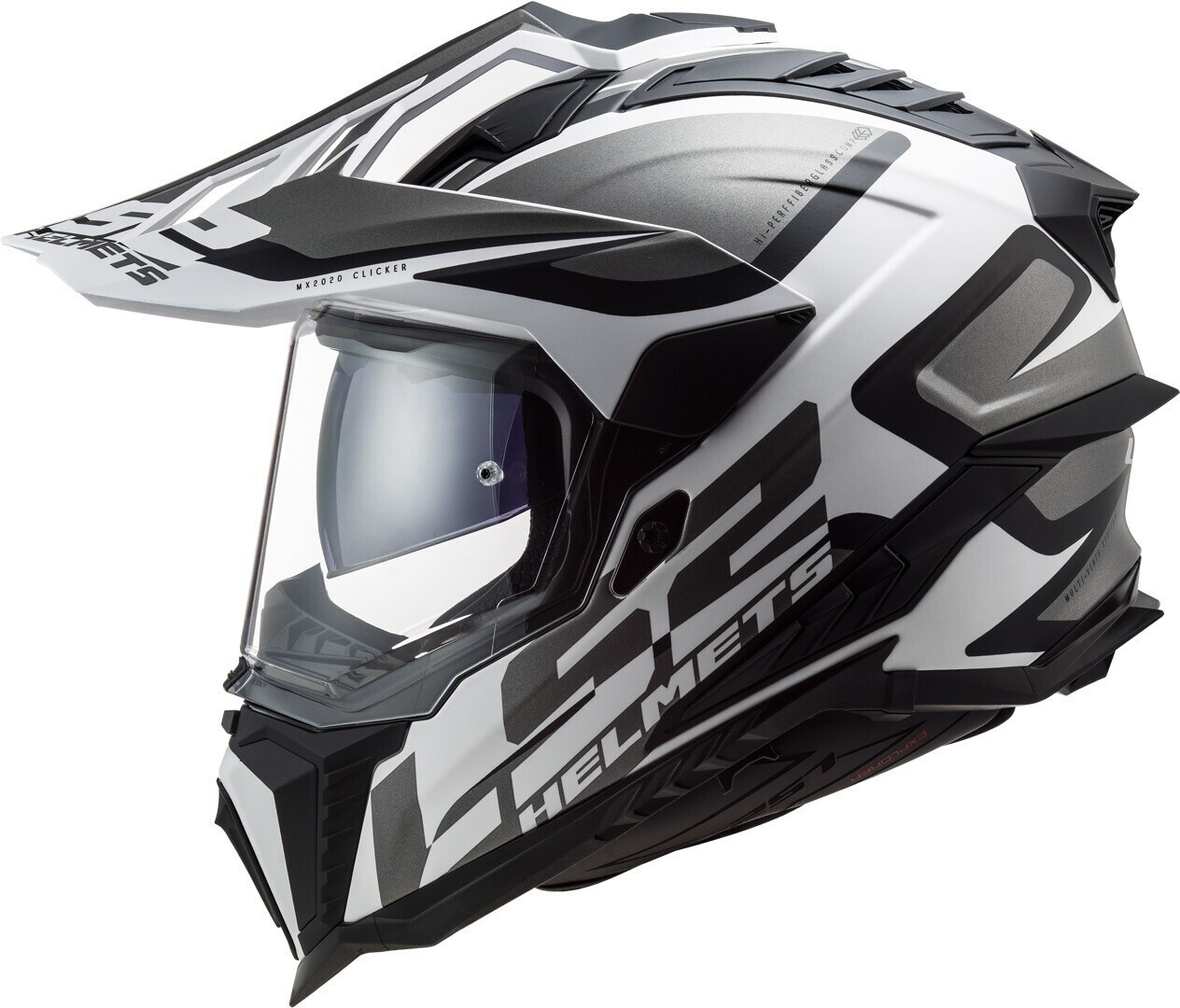 LS2 MX701 Explorer C Alter mat noir/blanc