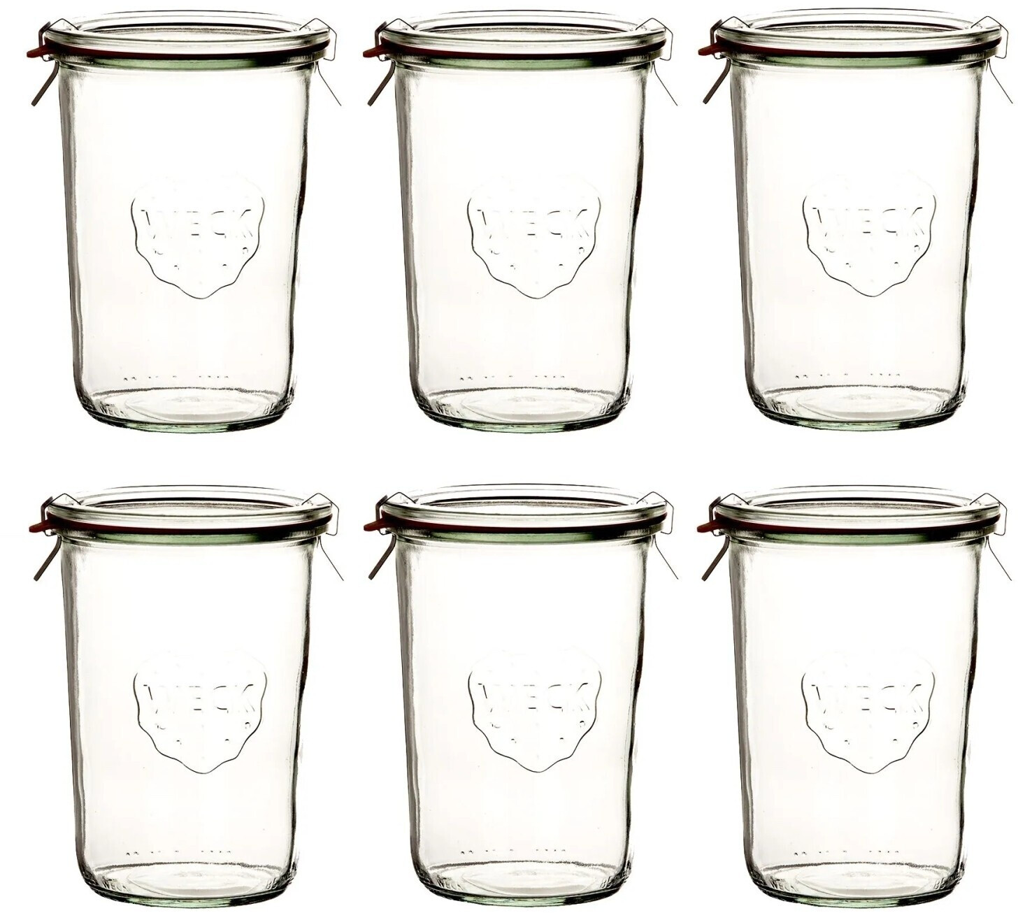Weck 6x WECK-Sturzglas 850ml Liter mit Gummiring und Klammern ab 32,54 € (Oktober 2026)