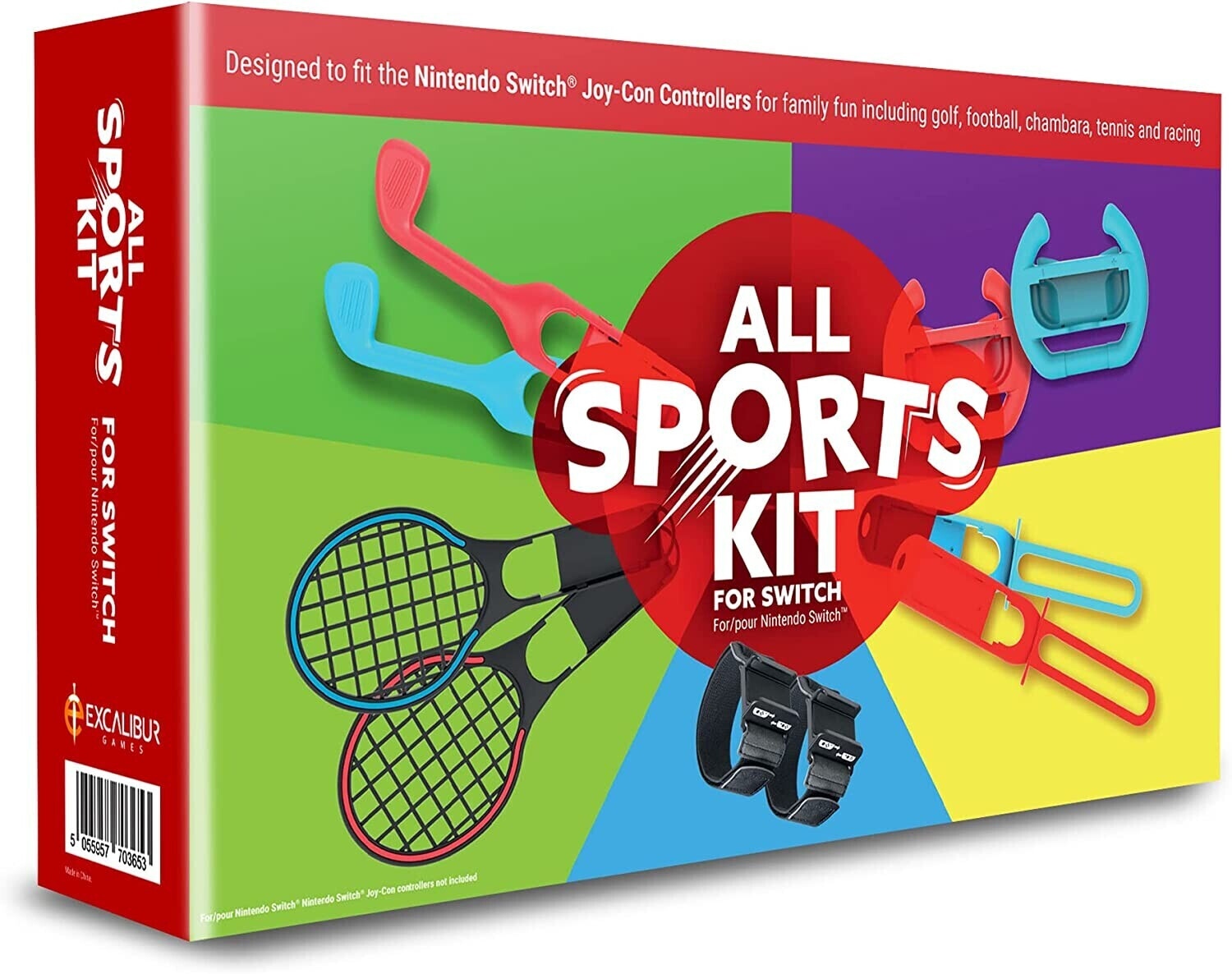 Switch Sports Zubehör Bundle 7 in 1 Family Zubehör Kit Kompatibel