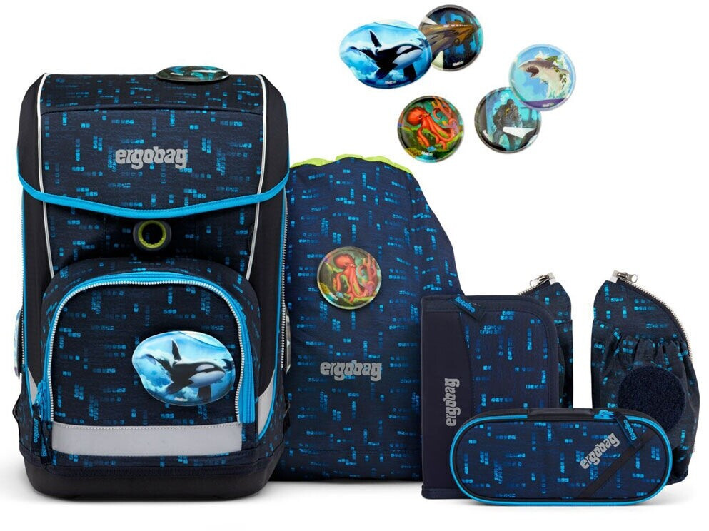 Ergobag Cubo Set Di 3 Accessori Riflettenti Di Sicurezza Per Zaino Scuola